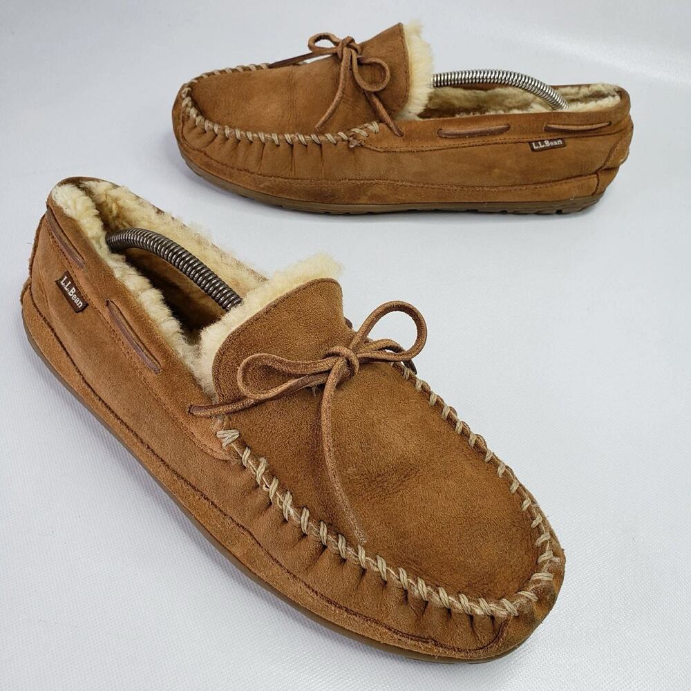 L.L. Bean Men's Wicked Good Moccasins Size 12M House Slipper Shearling